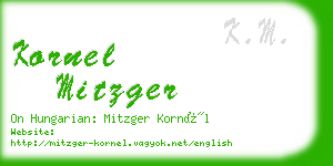 kornel mitzger business card